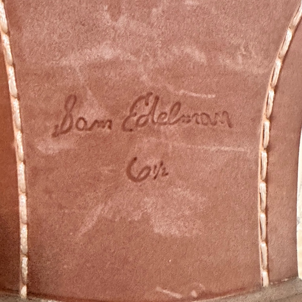 Sam Edelman Nance Eggshell Beige Chunky Heel Lace… - image 5